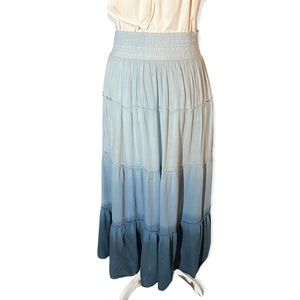 Body Central Tiered Tie-Dyed Ombre Maxi Skirt